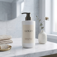 Botol PET 500ml Silinder Alas Bulat untuk Kondisioner Rambut, Sabun Mandi, Losion, Dispenser Sabun Cair Hitam, Wadah Kosmetik