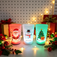 Neue Halloween- und Weihnachts-Leuchtbecher mit Batteriebetrieb, Farbwechselnde LED-Becher für Feiertagsdekoration und Geschenke