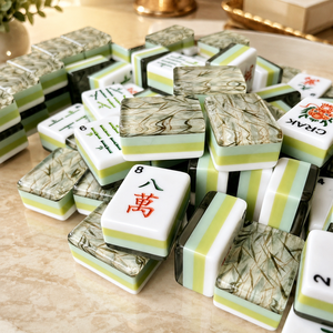 Nuevo en Stock: Mahjong Acrílico Plegable de 4 Capas con Patrón Jade Thunder, Estilo Americano Moderno, Marca Original <span class=keywords><strong>DAEN</strong></span> ODM - Product Image 3