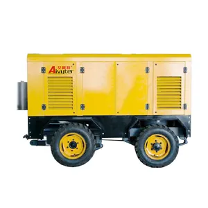 13 Bar 700 Cfm pesante industriale Diesel portatile Mobile Mining compressore d'aria a vite per impianto di perforazione