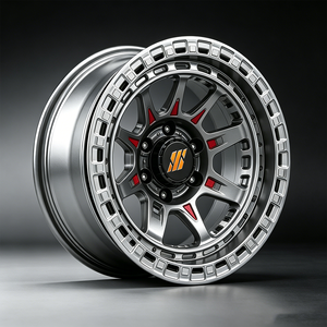 Jantes en alliage usinées argentées pour tout-terrain, 15-20 pouces, 17x9 18x9 6x139.7 pour Toyota Jeep Ford Tacoma Wrangler - Product Image 2