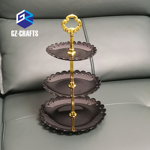 Plastic Cake Stand Wedding Plates Party Tableware Afternoon Tea 3 Tiers Round Cake Stand Tray Display Cake Decorating Tool