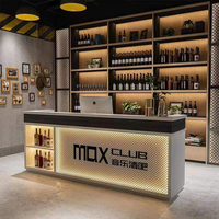 Moderno bancone Bar a LED per caffè, discoteche, hotel personalizzati, centri commerciali, mobili in legno