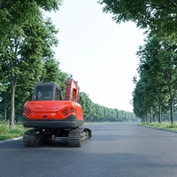 Excavatrice sur chenilles robuste de 8 tonnes, hydraulique, pour travaux de construction, avec moteur Yanmar, pompe Hengli, boîte de vitesses et cabine confortable, à vendre