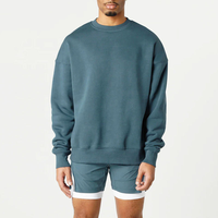 Sweat-shirt en molleton surdimensionné OEM, épaules tombantes, sweats à capuche surdimensionnés, pull-over pour hommes, sweats à capuche à col rond pour l'hiver.
