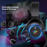 Casque de jeu sans fil 2,4 G supra-auriculaire à faible latence 25 ms, casque BT avec éclairage LED pour gamer G4000