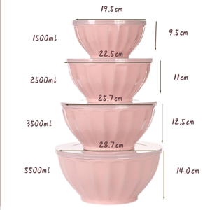 Juego de 4 Tazones para Ensalada de PP Rosa, Personalizables, Premium, Sostenibles, para Hornear y con Logotipo Personalizado para el Hogar - Product Image 3