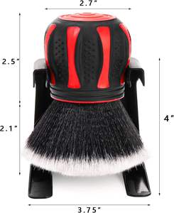 Cepillo Esférico de Plástico Negro/Azul con Cerdas Suaves para Limpieza Interior de Autos, con Mango Curvo, Venta al Por Mayor - Product Image 5