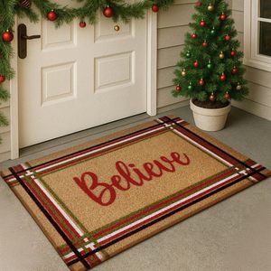 Cangming Christmas Wreath <b>Doormat</b> Imitation Coconut Fiber <b>Washable</b> Front Door Entryway Mat Factory Price - Product Image 4
