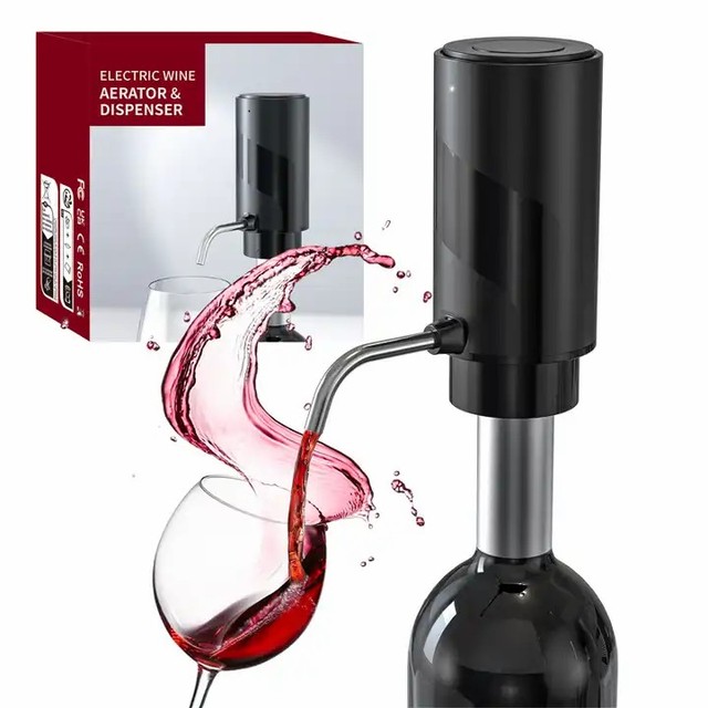 Automatic Electric Wine Bottle Dispenser Aerator Pourer and Multi-Smart Wine Decanter with USB Rechargeable