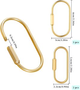 Pcs <b>Bag</b> Charm Clasp Oval <b>Key</b> <b>Ring</b> For La Bubu <b>Bag</b> Charm Carabiner Gold Keychain Clip <b>Bag</b> Charms Clip - Product Image 4