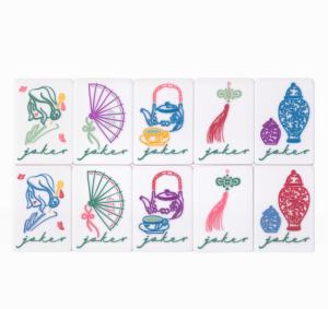 Cadeau de luxe pour la fête des mères : 160 tuiles de <span class=keywords><strong>mahjong</strong></span> américaines, design vert nacré, tuiles en acrylique portables pour le divertissement, élégantes - Product Image 5