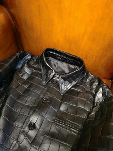 100% crocodile leather jacket Formal winter <b>coat</b> <b>men</b> <b>Long</b> turn-down collar jacket <b>Men's</b> crocodile leather <b>coat</b> - Product Image 5