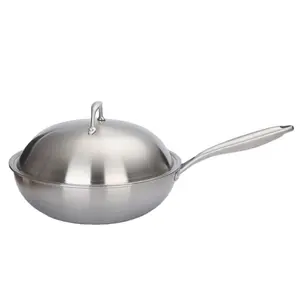 Cooks Standard 13 Wok with Dome Lid Multi-Ply Clad Stainless Steel