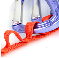 Sangle de levage en nylon tissé continu avec boucle de corde, anneau mousqueton et sangle tactique pour équipement, accessoire d'escalade tendance