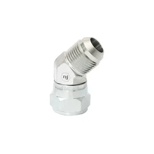 Male JIC to Female JIC Swivel Crimp Nut 37 flare fittings 45 degree elbow bend hydraulic adapter pipe fitting tube fittings