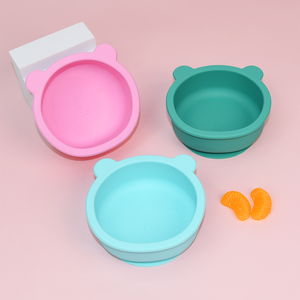 Bol à ventouse en silicone coloré pour bébé, sans BPA, de qualité alimentaire, avec cuillère, vaisselle pour tout-petits, ensemble cadeau pour les repas des enfants - Product Image 1