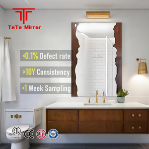 Tete tùy chỉnh hiện đại treo gương phòng tắm trang trí nội thất cổ điển khung gỗ hình chữ nhật lớn treo tường tắm gương cho khách sạn - Product Image 1