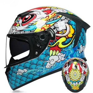 Mũ Bảo Hiểm Xe Máy Đua Xe Gắn Máy Chất Liệu ABS Phong Cách Viking Graffiti Đầu Lâu Thiết Kế Ngầu - Product Image 4