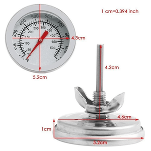 Thermomètres de barbecue, thermomètre de four, thermomètres pour barbecue au charbon de bois, jauge de température, accessoires de cuisine pour barbecue, mesure en métal - Product Image 4