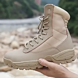 Botas táticas de renda para venda, botas baratas de combate tática para uso ao ar livre, botas deserto