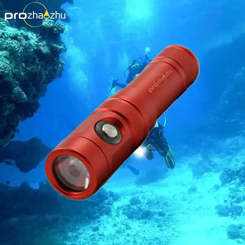 IP68 lampe de poche LED sous-marine SST20 taille compacte haute puissance lampe torche de plongée rouge pour la plongée sous-marine pêche recherche sauvetage