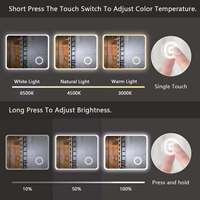 Custom Bluetooth Display Illuminated Bathroom Mirror Defogging Magnifying Wall Led Light Mirror Feature For Hotel