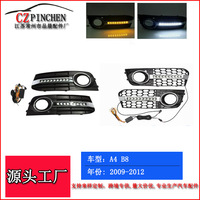 Encadrements de feux antibrouillard Audi A4 B8 2009-2011 avec clignotants séquentiels LED DRL et kit de grille inférieure