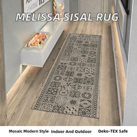 TAPISO Melissa Long Hallway Carpet Meter Indoor Outdoor Flatweave Polyester Low Pile Runner Rug Entrance Kitchen Terrace Balcony