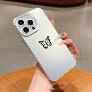 Custodia per telefono PC con stampa squisita a farfalla e chiave argentata galvanizzata, adatta per <span class=keywords><strong>iPhone</strong></span> Xs Max 11 12 13 14 15 16 17 Air - Product Image 4