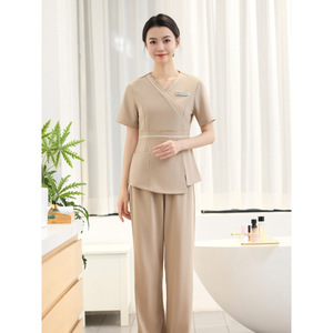 Women's Short Sleeve Work Uniform Set Moisture Wicking Comfortable For Beauty Salon Spa Wellness Center - Product Image 4
