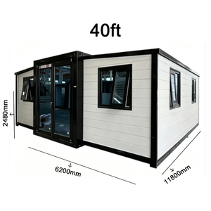 Maison modulaire préfabriquée de luxe de 20 pieds à double aile extensible, moderne, 2 chambres, avec salle de bain, pour ADU ou logement secondaire - Product Image 3
