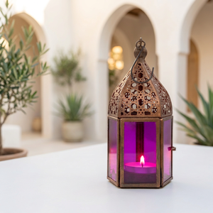 Ramadan Home Tabletop and Hanging Decorations Rose Gold Metal <b>Moroccan</b> Candle Holder <b>Lanterns</b> - Product Image 1