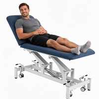 Table de soin esthétique moderne pliable électrique, lit de massage de spa avec hauteur réglable, 2 sections et revêtement haut de gamme