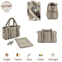 Sac de rangement de luxe en nylon pour poussette avec porte-gobelet, sac à couches pour poussette, matelas à langer pour maman et bébé, sac de maman pour l'extérieur