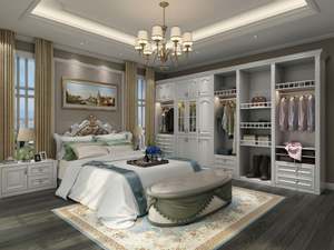 Armoire de chambre à coucher en bois massif moderne haut de gamme, panneau mural de chevet personnalisable, coiffeuse, armoire latérale - Écologique, grande taille - Product Image 2