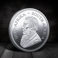 Pièce de monnaie plaquée or d'Afrique du Sud - Médaille commémorative moderne gravée en hommage à Nelson Mandela et aux Présidents (Pièce de collection)