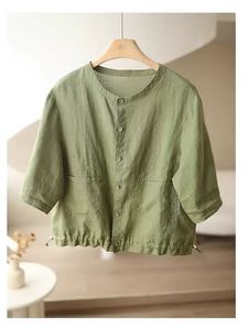 <span class=keywords><strong>Camicia</strong></span> estiva Boho Casual da <span class=keywords><strong>donna</strong></span> in cotone, <span class=keywords><strong>camicia</strong></span> corta, ampia, da <span class=keywords><strong>donna</strong></span>, camicetta morbida con coulisse - Product Image 5