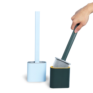 2021 Household Cleaning Colorful Plastic Soft Toilet Brush Flat Silicone Toilet Brush And Holder Set for Bathroom