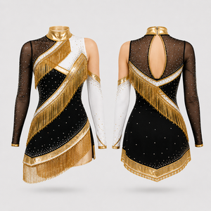 Uniformes de Majorette con Flecos, Trajes Personalizados para Baton Twirling, Ropa de Actuación con Pedrería, OEM ODM - Product Image 2