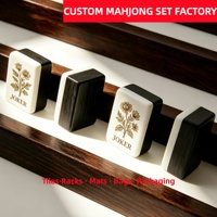 Natürliches Holz-Mahjong-Set mit Ästhetischen Spielsteinen, 2, 3 oder 4 Schichten, Graviert, Amerikanisches Mahjong-Spiel mit Nationalpark-Motiven, Nummerierte Steine