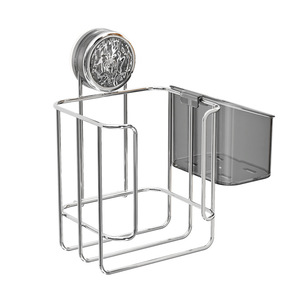 Suction Cup Towel Storage Rack Transparent Square Minimalist Organizer Shelf For Bathroom Toilet Paper Holder - Product Image 5