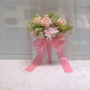 Bouquet de fleurs artificielles en soie pour mariée, 100% naturel, pour les occasions de mariage et de remise de diplôme - Product Image 5