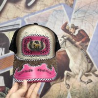 Gorra de Béisbol Unisex con Logo 3D de Metal Estilo Occidental, Gorra de Malla de Mezclilla y Lona Informal y Moderna para Pesca, Playa y Actividades al Aire Libre