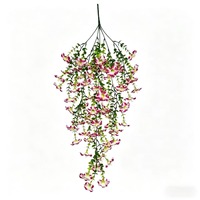 Fleur artificielle murale en soie, imitation eucalyptus et orchidée, maille 45, pour décoration extérieure et intérieure, best-seller transfrontalier en dropshipping