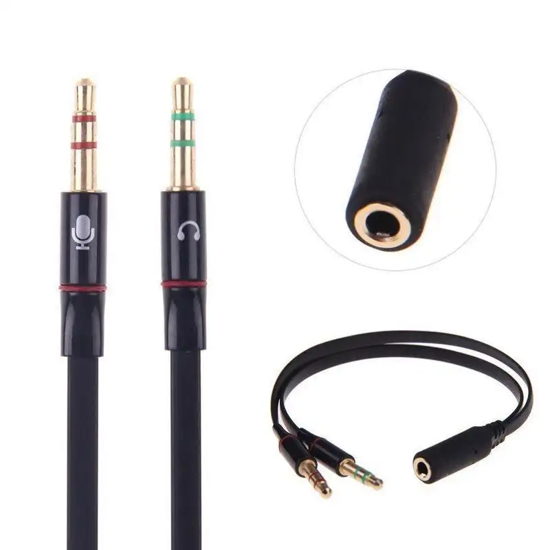 Headphone Splitter For Computer 3.5mm Stereo Audio Y-Splitter 2 Female zu 1 Audio Mic Y Splitter Cable für Earphone Headphone