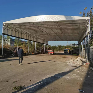 Abri de rangement rétractable avec cadre en acier galvanisé et toit en PVC enduit - Durable et imperméable pour jardin et entrepôt - Product Image 1