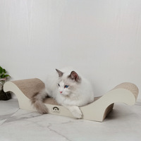 Jouets interactifs améliorés de grattoir de chat de carton de lit de chat de chaise ondulée