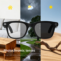 Lunettes intelligentes à détection de lumière, verres photochromiques, double microphone, réduction du bruit, caméra 12MP, 1080P, 300mAh, 32 Go de mémoire