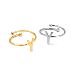 Anello a Y in Acciaio Inossidabile, Gioiello alla Moda con Lettera Y, 6mm, Taglia 6 - Product Image 2